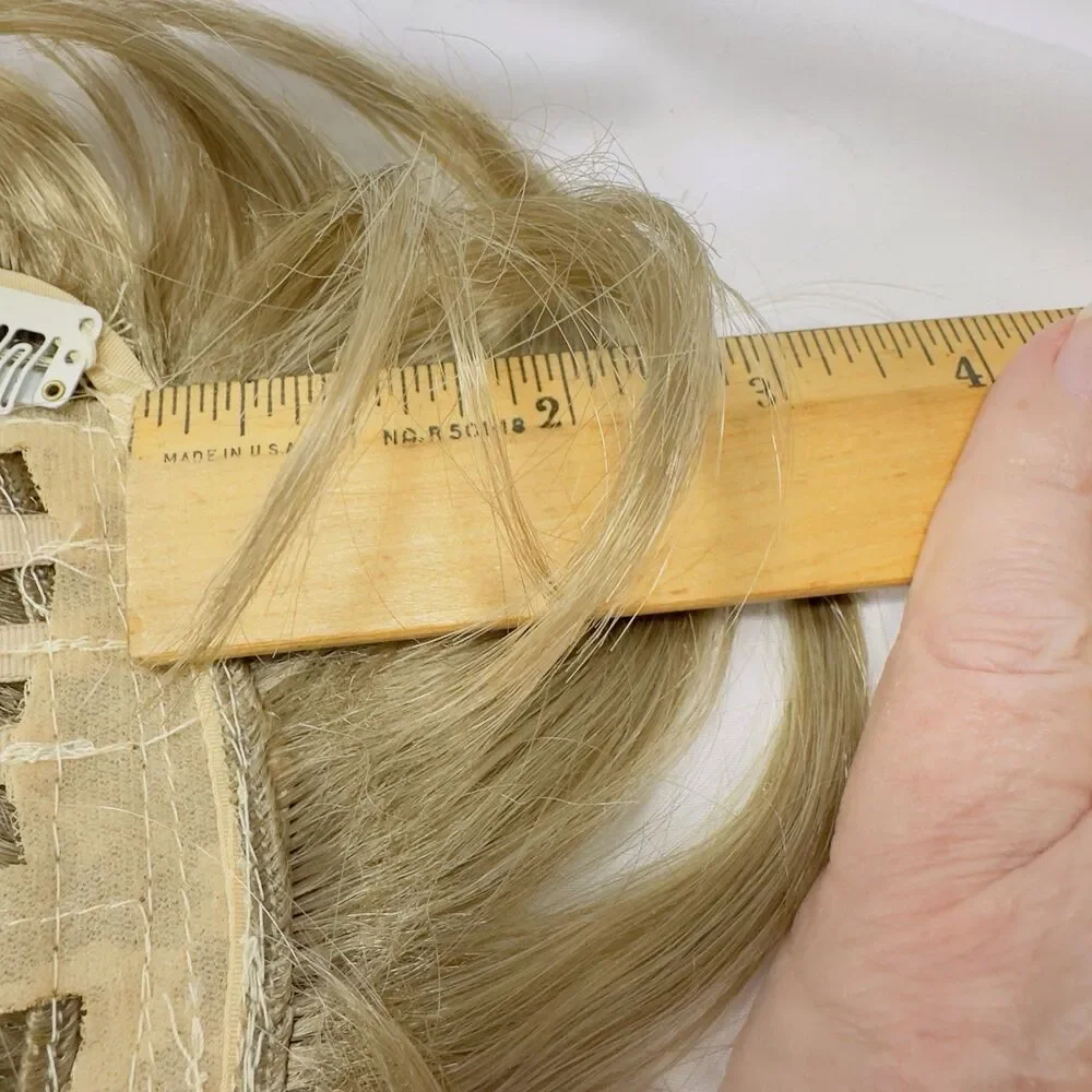 Synthetic Hair Piece Clip On Blonde Topper Hairpiece Netting Covers Hair Loss